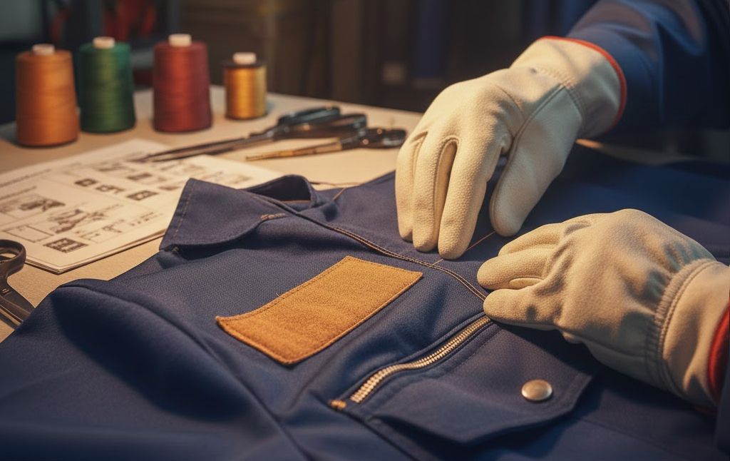 Lee más sobre el artículo Reparación de costuras en buzos de trabajo anti chispas: Técnicas profesionales para un mantenimiento eficaz